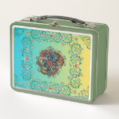 Mehndi Green Floral Art, elegant botanisch ontwerp (Voorkant)