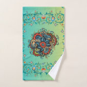 Mehndi Groene Bloemenkunst, Oneindige pracht Bad Handdoek (Handdoek)