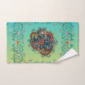 Mehndi Groene Bloemenkunst, Oneindige pracht Bad Handdoek (Handdoek)