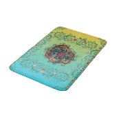 Mehndi Groene Bloemenkunst, Oneindige pracht Badmat (Gekanteld)