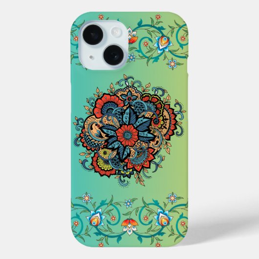 Mehndi Groene Bloemenkunst, Oneindige pracht Case-Mate iPhone Case (Achterkant)