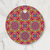 Mehndi gunst cadeau labels schattige olifanten roz (Achterkant)