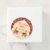 Mehndi gunst cadeau labels schattige olifanten roz (In situ)