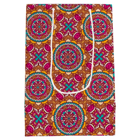 Mehndi gunst cadeau schattige olifanten roze manda medium cadeauzakje (Achterkant)