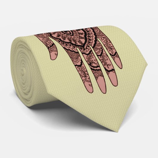 Mehndi Hand Art Design Stropdas (Opgerold)