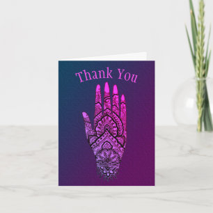 Mehndi-hand-tatoeage kunst ontwerp bedankkaart