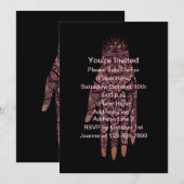 Mehndi Hand Tattoo Art Black Design Party Kaart (Voorkant / Achterkant)