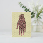 Mehndi Hand Tattoo Art Design Briefkaart (Staand voorkant)