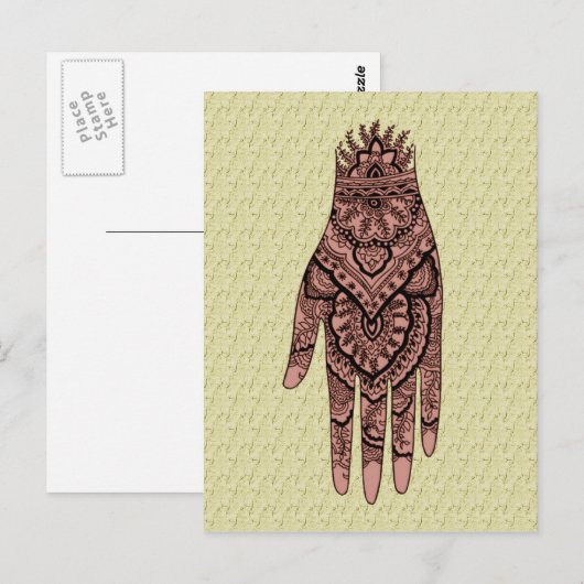 Mehndi Hand Tattoo Art Design Briefkaart (Voorkant / Achterkant)
