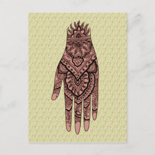 Mehndi Hand Tattoo Art Design Briefkaart