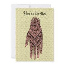 Mehndi Hand Tattoo Art Design Invitation