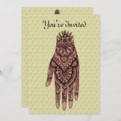 Mehndi Hand Tattoo Art Design Invitation Kaart (Voorkant / Achterkant)