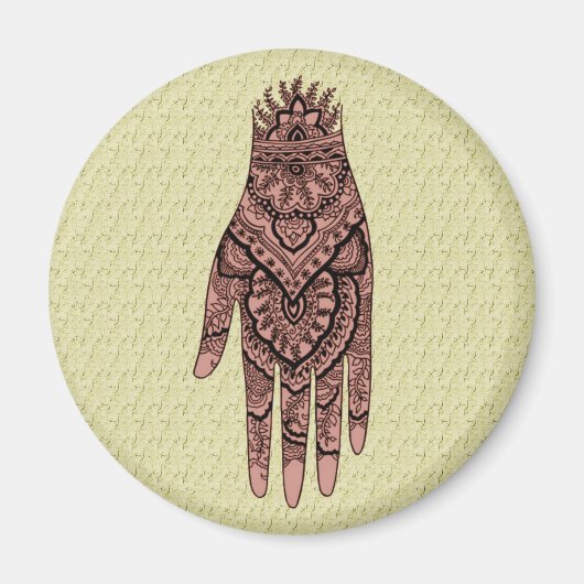 Mehndi Hand Tattoo Art Design Magnet (Voorkant)
