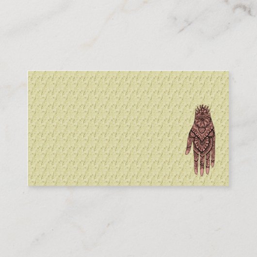 Mehndi Hand Tattoo Art Design Visitekaartje (Achterkant)