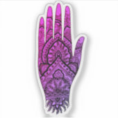 Mehndi Hand Tattoo Art gefinteerd Sticker (Voorkant)