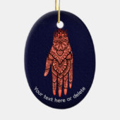 Mehndi Hand Tattoo Art Keramisch Ornament (Achterkant)