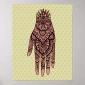 Mehndi Hand Tattoo Art Poster (Voorkant)
