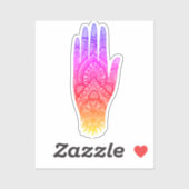 Mehndi Hand Tattoo Art Rainbow Sticker (Vel)