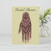 Mehndi Hand Tattoo Design Bridal Shower Kaart (Staand voorkant)