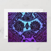 Mehndi Henna Blue Mix Briefkaart (Voorkant / Achterkant)