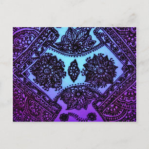 Mehndi Henna Blue Mix Briefkaart
