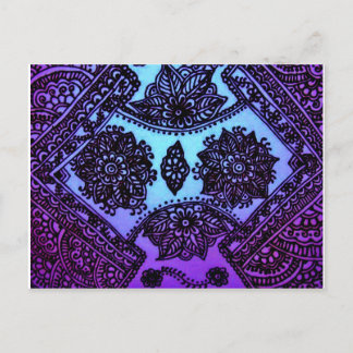 Mehndi Henna Blue Mix Briefkaart