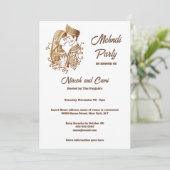 Mehndi Henna bruidegom bruidspaar vlakte Kaart (Staand voorkant)