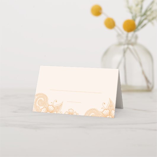 Mehndi Henna Bruiloft Plaatskaartje (Voorkant)