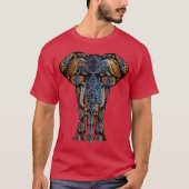 mehndi henna elephant kleurful psychedelic tshirt (Voorkant)