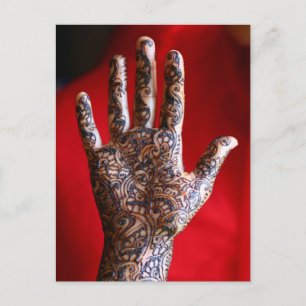 Mehndi henna hand briefkaart