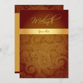 Mehndi/Henna Invitation Card Kaart (Voorkant / Achterkant)