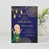 Mehndi Henna Islamitische bruiloft uitnodiging (Staand voorkant)