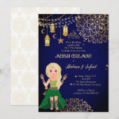 Mehndi Henna Islamitische bruiloft uitnodiging (Voorkant / Achterkant)