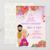 Mehndi Henna Islamitische bruiloft uitnodiging (Voorkant / Achterkant)