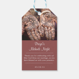 Mehndi (Henna) Nacht dank u cadeau Labels Cadeaulabel