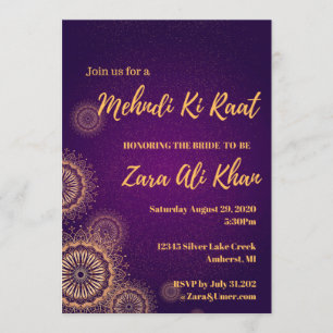 Mehndi Henna Party Invitation Kaart