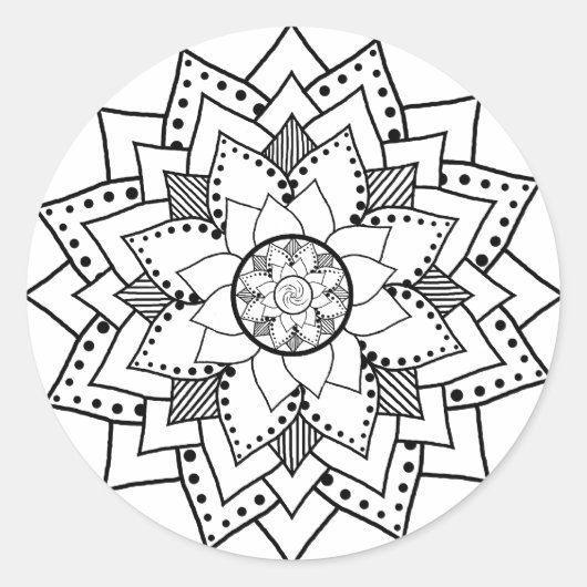 Mehndi / Henna stijl lotus bloesem Sticker (Voorkant)