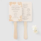 Mehndi Henna Wedding Programme Hand Fan Handwaaier (Voorkant en achterkant)