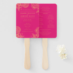 Mehndi Henna Wedding Programme Hand Fan Handwaaier