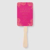 Mehndi Henna Wedding Programme Hand Fan Handwaaier (Voorkant)