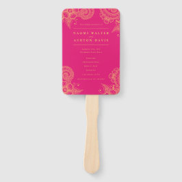 Mehndi Henna Wedding Programme Hand Fan Handwaaier