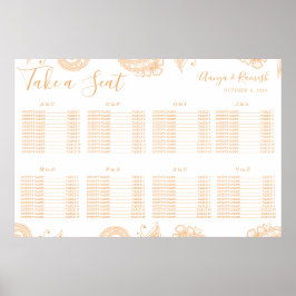 Mehndi Henna Wedding Wedding Wedding Seating Chart Poster