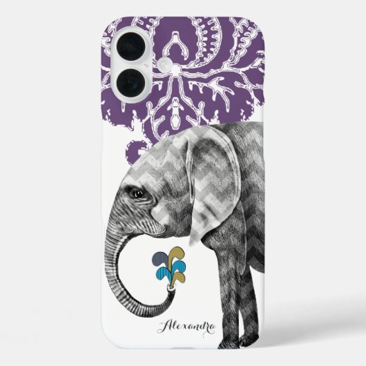 Mehndi Indian Aesthetic Modern Twist Elephant Case-Mate iPhone Case (Achterkant)