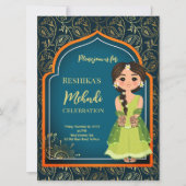 Mehndi Indiase Arabische patronen ontwerp teal gro (Voorkant)