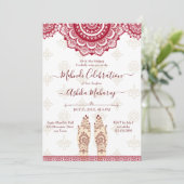 Mehndi Indiase bruiloft kastanjebruiloft mandala's Kaart (Staand voorkant)