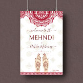 Mehndi Indiase bruiloft kastanjebruiloft mandala's Poster