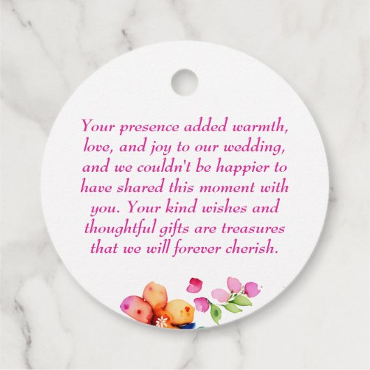 Mehndi Indiase bruiloft olifant roze bloemen gunst Bedankjes Labels (Achterkant)