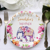 Mehndi Indiase bruiloft olifant servies Papieren Bordje