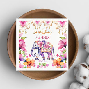 Mehndi Indiase bruiloft olifant servies Servet