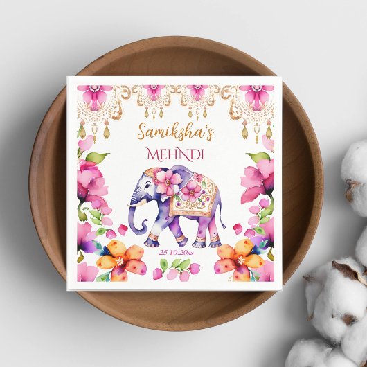 Mehndi Indiase bruiloft  olifant servies Servet